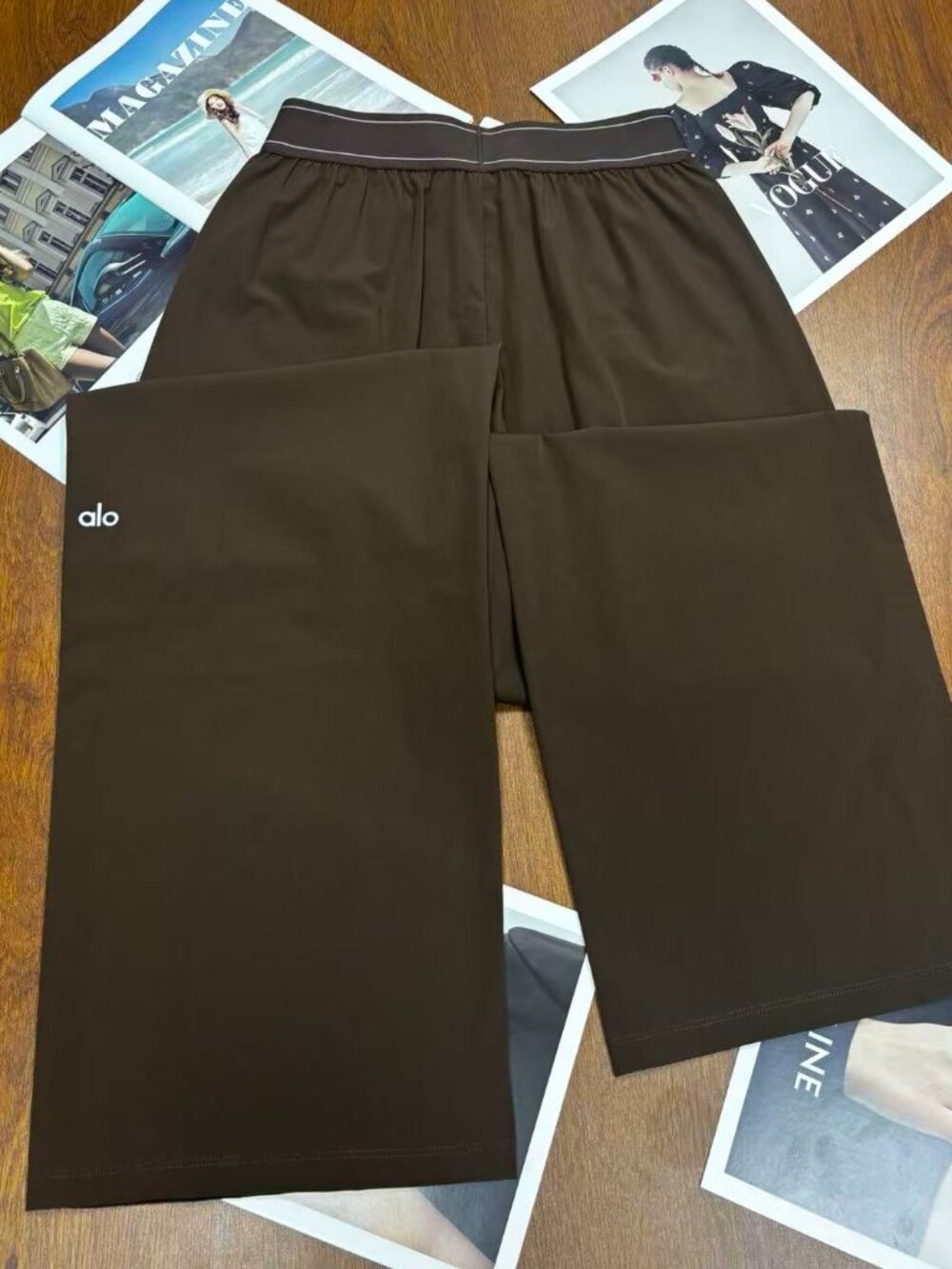 ALO Yoga Women's Suit Pants 😍 Coffee Brown Regular Straight Leg Pants👖 - Picture 3 of 8